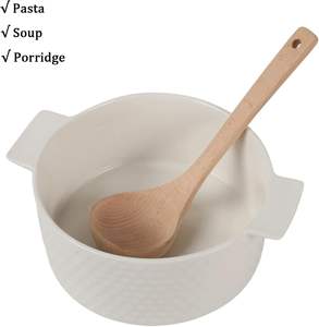 Lot de 2 louches à soupe en bois 10.8 louche de cuisine classique à long manche ustensiles pour la maison - Product Image 4