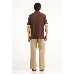 Polo de Corte Regular 100% Algodón y Poliéster con Función Antiarrugas, Bordado con Patrón Sólido Oscuro, Talla 6XL para Golf - Product Image 5