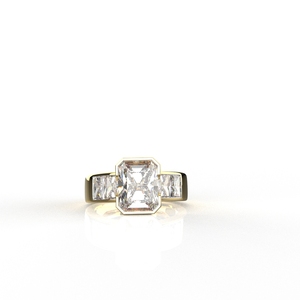 แหวนทอง14K พิเศษ avarta พร้อมแหวนเพชรโมอิสซาไนท์ระดับพรีเมียม5ชิ้น - Product Image 4