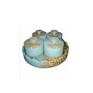 Résine de haute qualité 3 pots avec résine Tary fait à la main haute vente personnaliser taille qualité supérieure luxueux pot alimentaire ensemble grande taille - Product Image 1