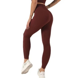 Leggings d'entraînement doux sans couture numérique pour femmes pantalons de Yoga en Spandex vêtements de sport tenues de Fitness motif solide course - Product Image 6