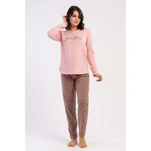 Conjunto de Pijama KADIN P.SUPREM XXL con Cuello Redondo y Mangas Largas, Diseño Ovalado - Rosa - Rosa - Product Image 1