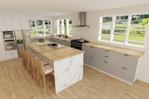 Panneau en bois d'acacia moderne en chevron pour la cuisine, les meubles d'hôtel et les sols, installation autonome pour les îlots, les comptoirs de bureau - Product Image 5