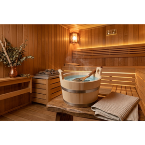 Cubo de Sauna de Madera de Abeto de 5L con Dos Asas, Acabado Lijado, Cubo de Sauna Tradicional sin Acabado, Venta al por Mayor, Logotipo Personalizado - Product Image 2