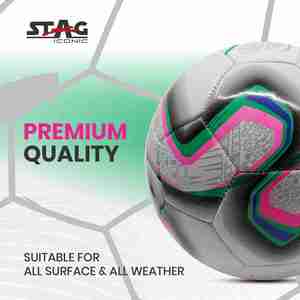 Ballon de football Stag Iconic Striker en caoutchouc PVC durable avec chambre à air en butyl, logo personnalisé imprimé, emballé dans un sac en maille pour l'entraînement et les promotions sportives - Product Image 5