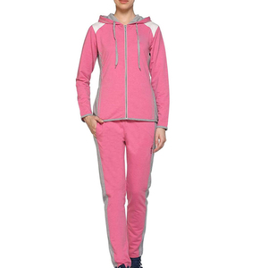Conjunto Deportivo de Invierno para Mujer, 100% Algodón, Sudadera con Capucha Transpirable, Pantalones Deportivos, Cierre Completo, Ropa Deportiva Informal - Product Image 1