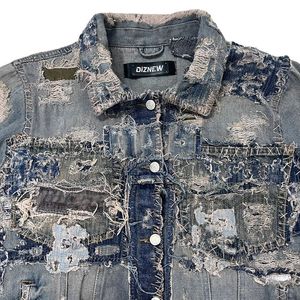 Veste en jean délavé de haute qualité pour femmes haut à la mode réversible Street Wear coupe ample printemps grande taille - Product Image 2