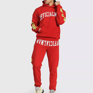 Logo personnalisé impression 3D survêtements deux pièces Tech polaire 100% coton jogger ensembles surdimensionné hommes survêtement - Product Image 1