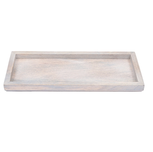 Plateau de service rectangulaire en bois fait à la main en laiton AK en couleur bois de chêne naturel grand plateau pour ustensiles de cuisine/vaisselle - Product Image 1