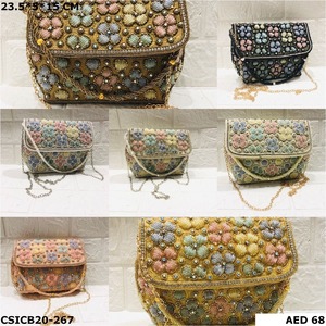 Bolso de mano étnico de piedra de cristal multicolor para mujer 2023, bolso de mano para boda y fiesta, cartera, bolsos de noche - Product Image 2