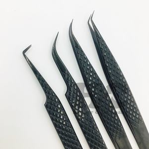 Pinzas de extensión de pestañas sostenibles de plasma negro con mango de acero inoxidable logotipo personalizado nuevo volumen MINK - Product Image 6