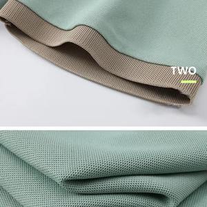 Camiseta de Manga Corta con Logotipo Personalizado, Tejido de Punto a Rayas para Hombre y Mujer, Resistente a las Arrugas, Secado Rápido, 100% Algodón, Uniforme - Product Image 6