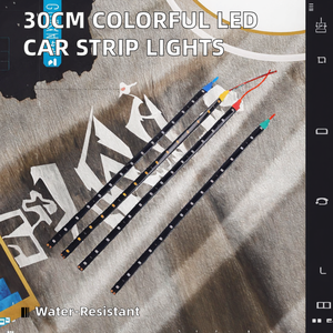 Bande lumineuse LED étanche de 30 cm, ruban flexible coloré, lampe décorative pour voiture, éclairage d'ambiance de jour, éclairage intérieur automobile - Product Image 2