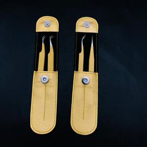 Vente en gros 45 Degrés Isolation J Courbe Jaune Extension de Cils Pincettes Solide En Acier Inoxydable Diamant Grip Pointu Durable - Product Image 4