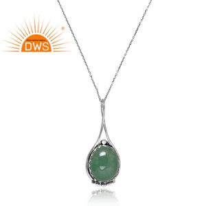 Best Selling 925 <b>Sterling</b> <b>Silver</b> Natural Green Strawberry Quartz Gemstone Pendant <b>Necklace</b> Custom Jewelry for <b>Women</b> Gift for Her - Product Image 2