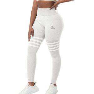 Pantalones de yoga deportivos de cintura alta para mujer, mallas de entrenamiento de realce lisas personalizadas al por mayor - Product Image 2