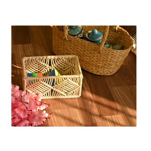 Panier en macramé fait main en coton de qualité standard conçu dans un décor artistique pour les dépanneurs disponibles dans des tailles personnalisées - Product Image 5