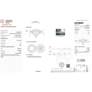 เพชรทรงกลม CVD ขนาด 2.07 กะรัต VS1/E เพชรหลวมสำหรับทำเครื่องประดับ ได้รับการรับรองจาก IGI - Product Image 2