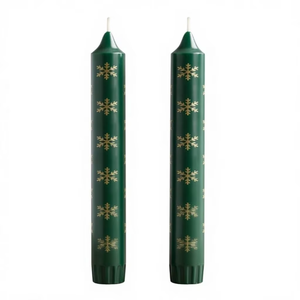 Elegant Gold Snowflake Design <b>Pillar</b> <b>Candles</b> Soy Wax Smokeless Smooth Finish Beautiful Christmas & Wedding Decor for Bulk Orders - Product Image 1
