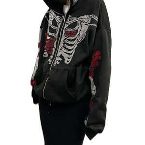 Femmes meilleur pull à capuche surdimensionné Style décontracté strass embellissement Logo personnalisé col à capuche hiver grande taille doublure - Product Image 4