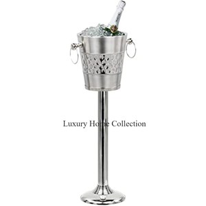 Cubos de hielo de forma grande para almacenamiento de vino Mantener la organización de anuncios Color plateado Brillante pulido Cubo de vino Enfriador y enfriador - Product Image 5