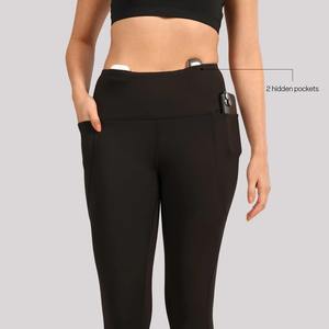 Custom Wholesale Solid Pattern <b>Womens</b> Gym Leggings Heather Solid Color Fitness <b>Tights</b> Stylish Workout Pants - Product Image 5