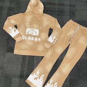 Nouvelle arrivée jogging vierge avec logo personnalisé survêtement vintage délavé à l'acide deux pièces survêtements survêtements pour hommes - Product Image 2