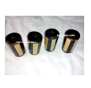 Ensemble de salière et poivrière en corne, accessoires de cuisine, flacons à épices en corne avec support pour la maison, fabriqué en Inde - Product Image 4