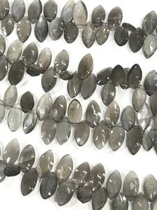 Perles de pierre de lune grise naturelle facettées en forme de marquise, taille 7x14mm, brin de 17 pouces, luxe et tendance - Product Image 2