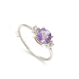 925 Solid Sterling <b>Silver</b> <b>Top</b> Selling Genuine Natural Amethyst Gemstone Dainty Promise Boho Fine Jewellery Ring for Women - Product Image 2
