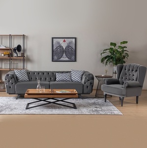 Chesterfield ensemble de canapés élégants, meubles Chesterfield, canapé moderne en velours, Section tuftée, meubles - Product Image 2