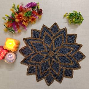 <b>Beaded</b> <b>Placemat</b> Handmade Non-Slip Durable Luxury Dining Holiday Decor Unique Piece MS Handicraft Housewarming - Product Image 1