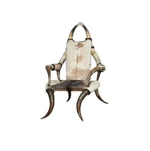 Silla hecha a mano designable y Antic Ox Horn, vaca pulida Natural, característica hecha a mano con mechones para dormitorio o gimnasio - Product Image 1