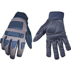 Guantes antivibración de cuero, guantes de mecánico de construcción personalizados, guantes de trabajo de campo petrolífero de nitrilo acolchados a prueba de golpes, fabricante - Product Image 1