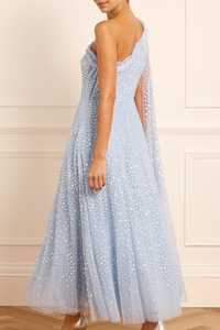 Simple Style Maxi Chiffon One-Shoulder <b>Overall</b> Frill A-Line Embroidery <b>Maternity</b> Casual Dress for Get-Togethers Prom Parties - Product Image 2