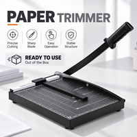 Coupe-papier manuel A4, guillotine à papier avec base en métal, guide réglable et barre de maintien du papier pour le bureau et l'école