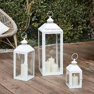 Premium Quality Metal Candle <b>Lantern</b> Moroccan Shape White Finished for Home & Ramadan Eid Decor Tabletop <b>Lantern</b> - Product Image 6