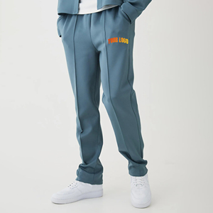 Men's Casual Sweatpants <b>Elastic</b> Waist Midweight Polyester Breathable Custom Logo Printed Right Leg Autumn Wear - Product Image 4