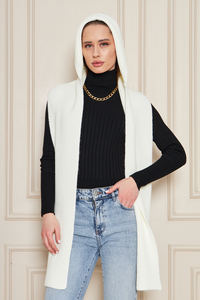 Women's Soft Textured Knitted Hooded <b>Scarf</b> Keeps Warm Stylish and Comfortable Stylish Look Autumn Winter ODM OEM Service - Product Image 3