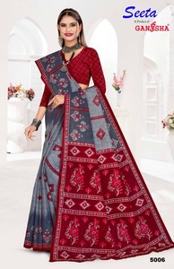 Vente en gros de saris brodés en soie de soie Collection de vêtements de fête élégants avec travail Zari complexe idéal pour les mariages - Product Image 4