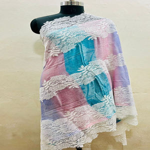 Chal de trabajo de encaje de Pashmina puro hecho a mano para mujer Flexible All Seasons KC ENTERPRISES - Product Image 5
