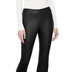 2025 pantalones de cuero PU verde para mujer, logotipo personalizado, estilo impreso, temporada de invierno, ajuste Regular, cintura media, lavado medio, transpirable - Product Image 4