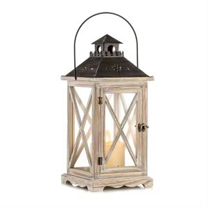 Wholesale Prices Rustic Wooden and Iron <b>Candle</b> Lanterns for Wedding and Home Decorative Hanging & Floor Lanterns - Product Image 4