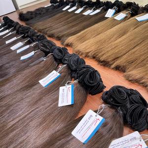New design hand <b>tied</b> weft <b>hair</b> extension natural straight premium quality Vietnamese human <b>hair</b> wholesale up to 30$ - Product Image 1