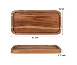 Handmade Acacia Wood <b>Serving</b> <b>Tray</b> Solid <b>Wooden</b> Fast-Food Dessert <b>Tray</b> - Product Image 3