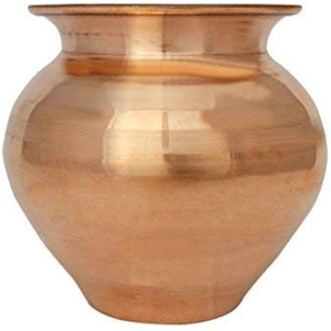 ฝา pooja lota Kalash ทองแดงแท้คลาสสิกคุณภาพระดับโลกโลโก้โลหะของขวัญสำหรับเทศกาล Puja ใช้ในบ้านวัด - Product Image 4