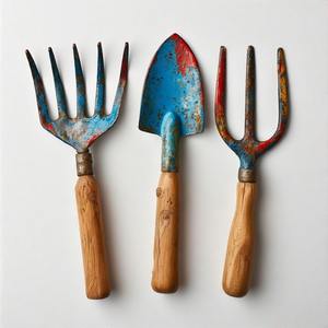 Rastrillo cultivador de hierro Premium con acabado de pátina, detalles hechos a mano, diseñados para el rendimiento de la jardinería y con estilo rústico - Product Image 4