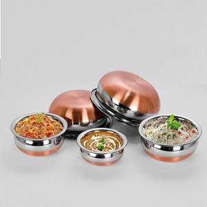 Eco-Friendly 6-Piece <b>Set</b> <b>Stainless</b> <b>Steel</b> Handi <b>Pot</b> Copper Bottom Lids Modern Classic Style ABK IMPEX Brand Good Price Includes - Product Image 3