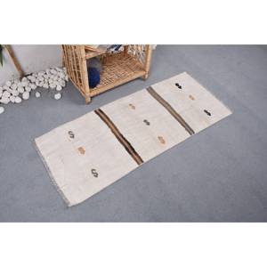 พรมขนสัตว์คลาสสิกทันสมัยขนาด160x400ซม. ดีไซน์ปะต่อสีเบจสีน้ำตาลสำหรับห้องนั่งเล่นโถงทางเดินทางเข้าพร้อมแผ่นยางรอง - Product Image 3