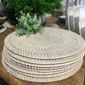 Napperons ronds tissés en rotin de couleur noire, napperons en rotin en osier, vente en gros napperons en rotin, table à manger - Product Image 3